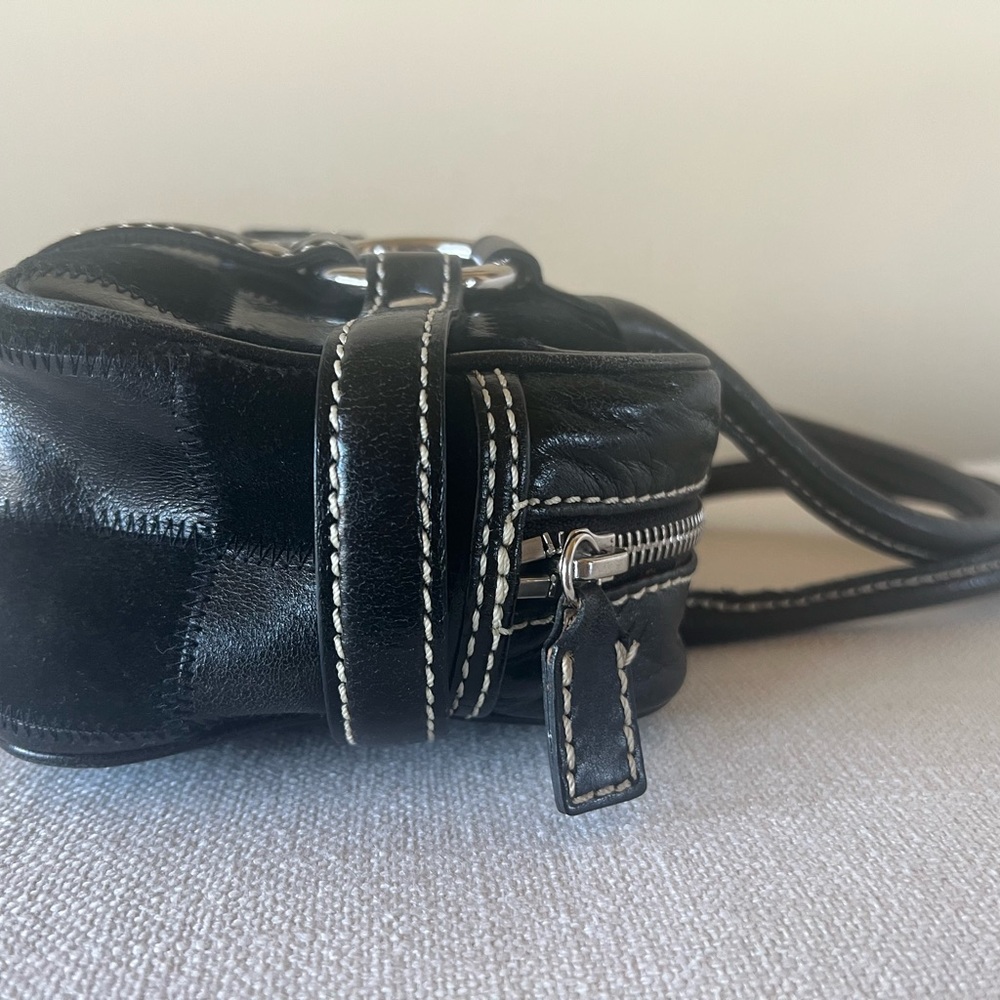 Vintage Isabella Fiore Checkerboard Patchwork Satchel - Leather & Suede Y2K - Picture 7 of 15